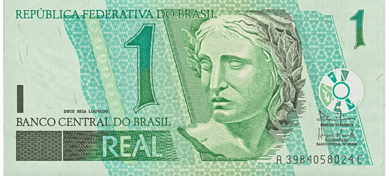 Real Brasileño - Imagen del anverso del billete de 1 BRL