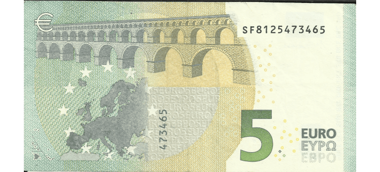 Euros - Imagen del reverso del billete de 5 EUR